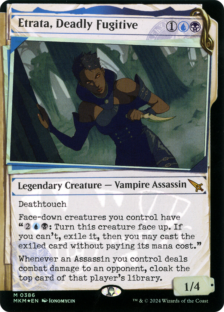 Etrata, Deadly Fugitive (Invisible Ink) (MKM-386) [Murders at Karlov Manor] (Showcase) Foil MTG Single Wizards of the Coast