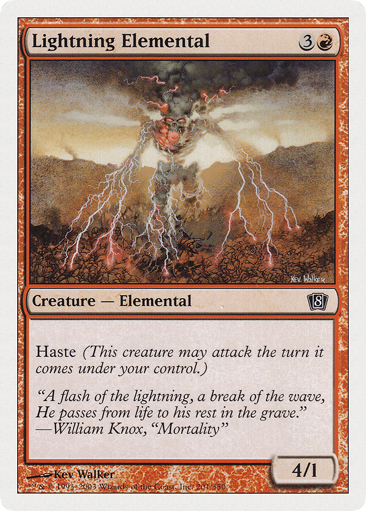 Lightning Elemental (8ED-201) [8th Edition] Foil MTG Single Wizards of the Coast