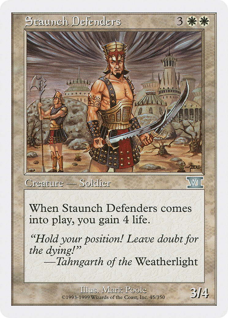 Staunch Defenders (6ED-045) [Classic Sixth Edition] MTG Single Wizards of the Coast