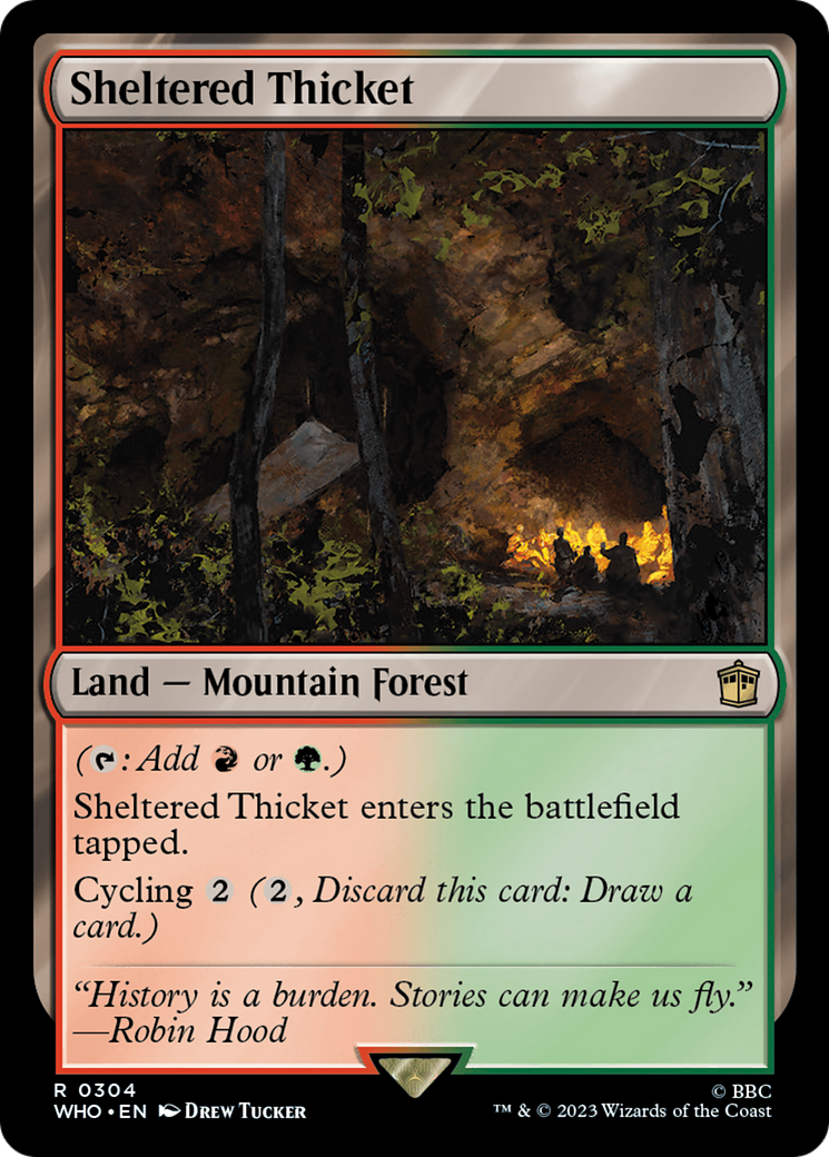 Sheltered Thicket (WHO-304) [Doctor Who] MTG Single Wizards of the Coast