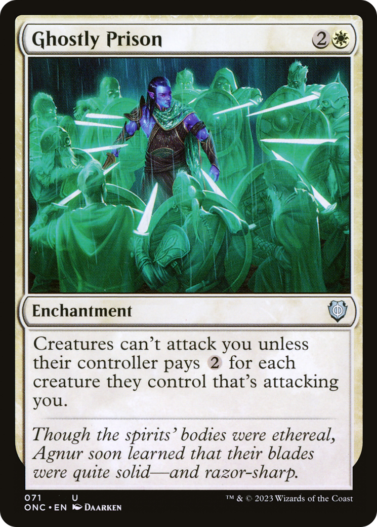 Ghostly Prison (ONC-071) [Phyrexia: All Will Be One Commander] MTG Single Wizards of the Coast