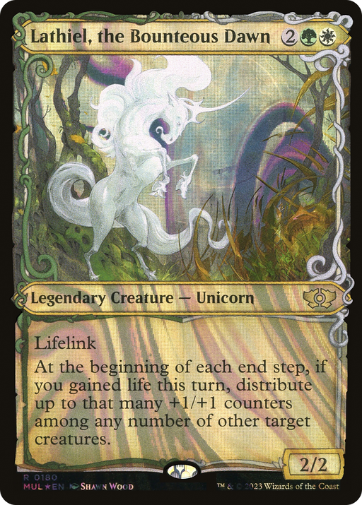 Lathiel, the Bounteous Dawn (MUL-180) [Multiverse Legends] (Showcase) Foil MTG Single Wizards of the Coast