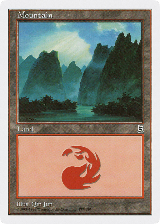 Mountain (PTK-177) [Oldschool] Portal Three Kingdoms MTG Single Wizards of the Coast