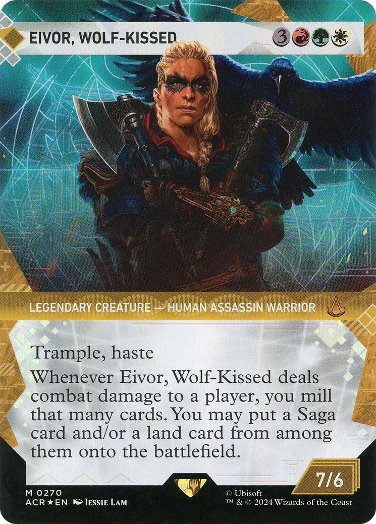 Eivor, Wolf-Kissed (Textured Foil) (ACR-270) [Assassin's Creed] (Showcase) (Borderless) Foil MTG Single Wizards of the Coast