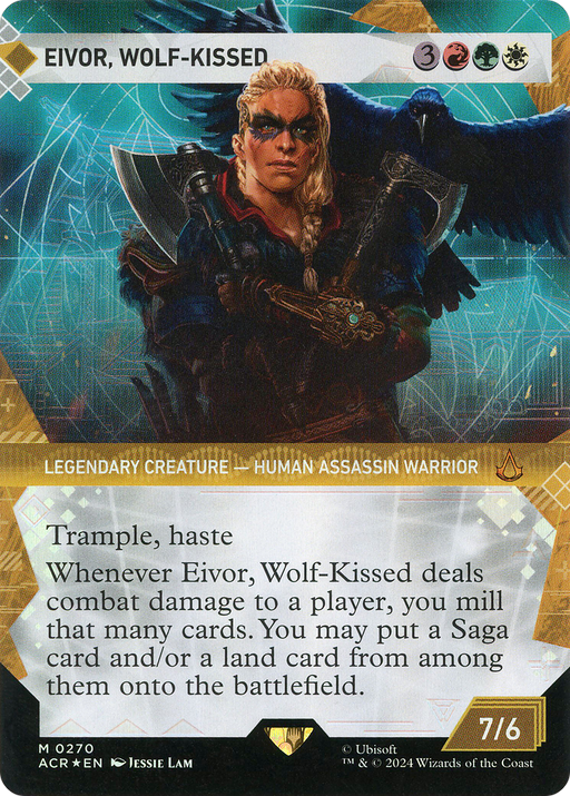 Eivor, Wolf-Kissed (Textured Foil) (ACR-270) [Assassin's Creed] (Showcase) (Borderless) Foil MTG Single Wizards of the Coast