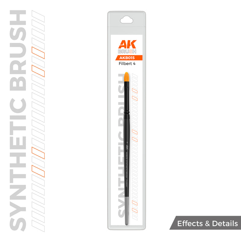 AK Interactive: Synthetic Brush - Filbert 4 Hobby Brushes AK INTERACTIVE
