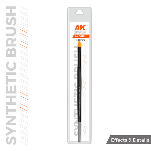 AK Interactive: Synthetic Brush - Filbert 6 Hobby Brushes AK INTERACTIVE