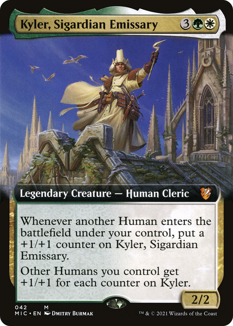 Kyler, Sigardian Emissary (MIC-042) [Midnight Hunt Commander] (Extended Art) MTG Single Wizards of the Coast