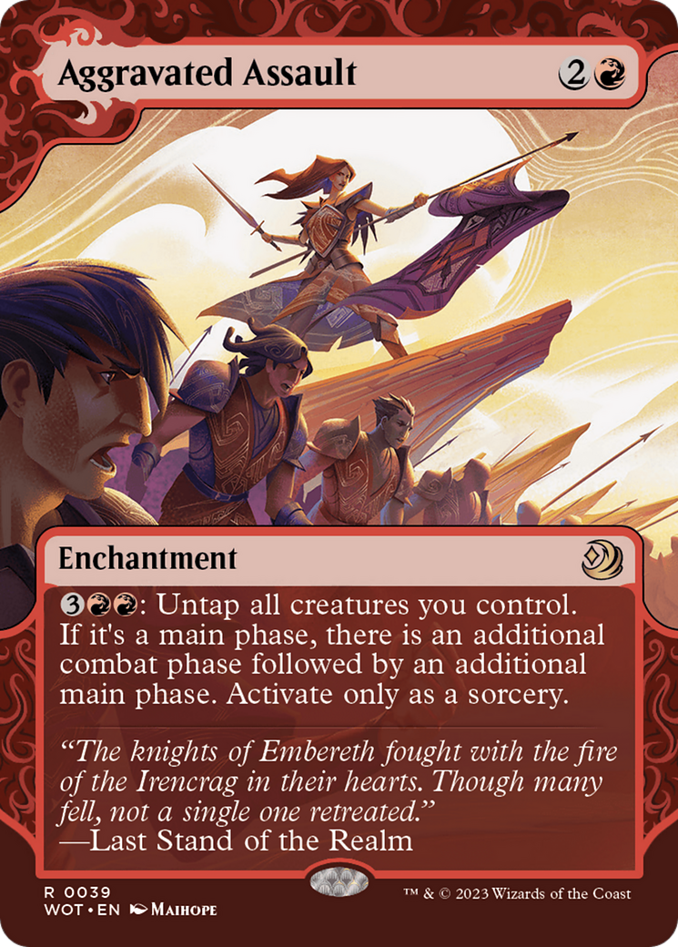 Aggravated Assault (WOT-039) [Wilds of Eldraine: Enchanting Tales] (Showcase) (Borderless) MTG Single Wizards of the Coast