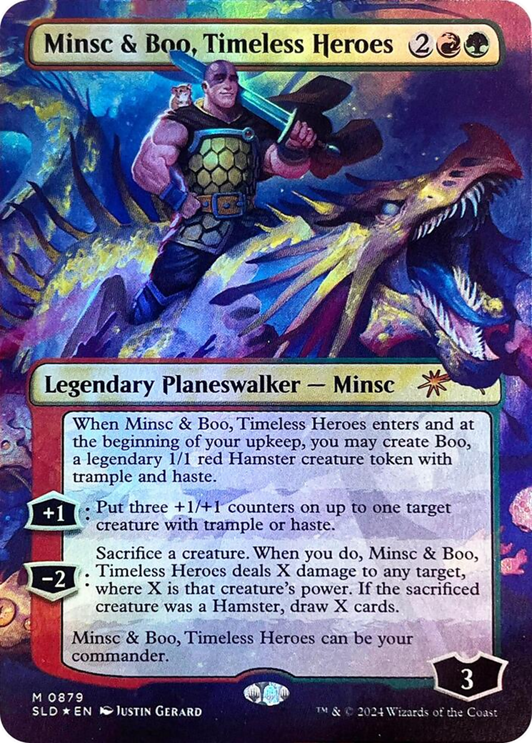 Minsc & Boo, Timeless Heroes (Rainbow Foil) (SLD-879) [Secret Lair] Drop (Borderless) Foil MTG Single Wizards of the Coast