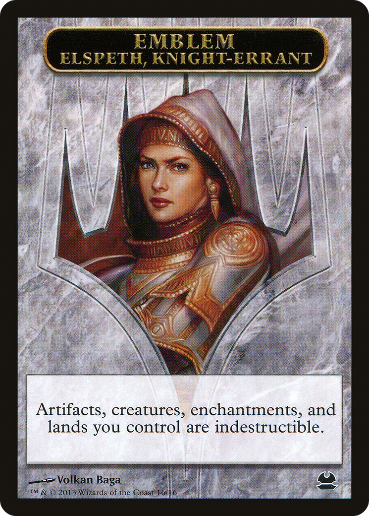 Elspeth, Knight-Errant Emblem [Modern Masters Tokens] MTG Single Magic: The Gathering