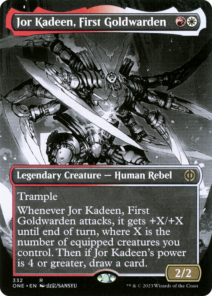 Jor Kadeen, First Goldwarden (ONE-332) [Phyrexia: All Will Be One] (Showcase) (Borderless) Foil MTG Single Wizards of the Coast