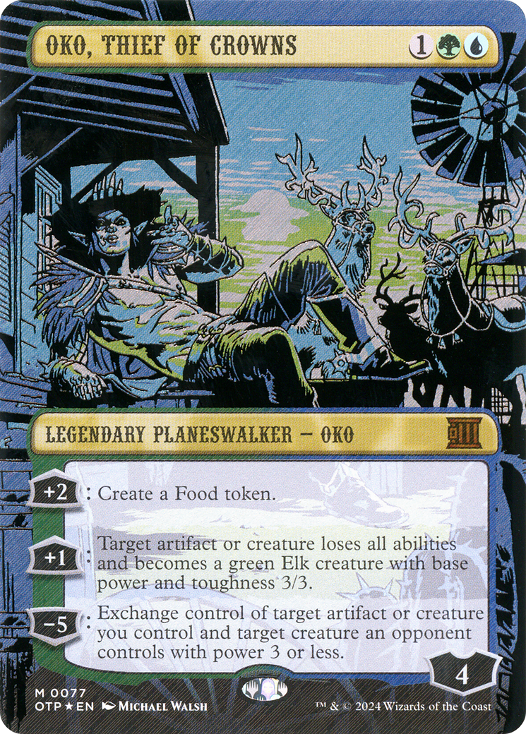 Oko, Thief of Crowns (Textured Foil) (OTP-077) [Breaking News] (Borderless) Foil MTG Single Wizards of the Coast