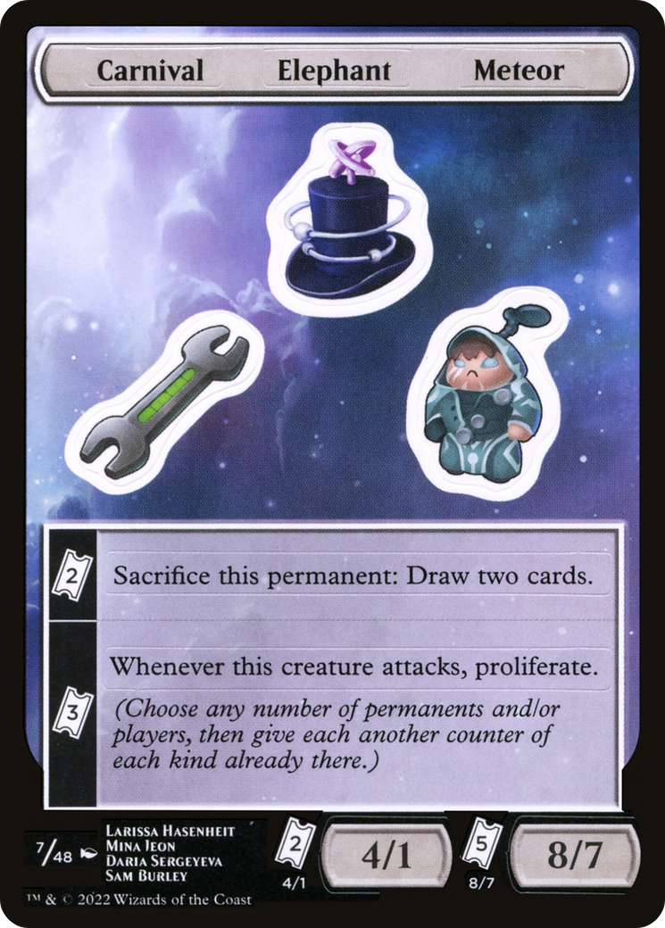 Carnival Elephant Meteor (UNF-007) [Tokens] Unfinity Sticker Sheets MTG Single Wizards of the Coast