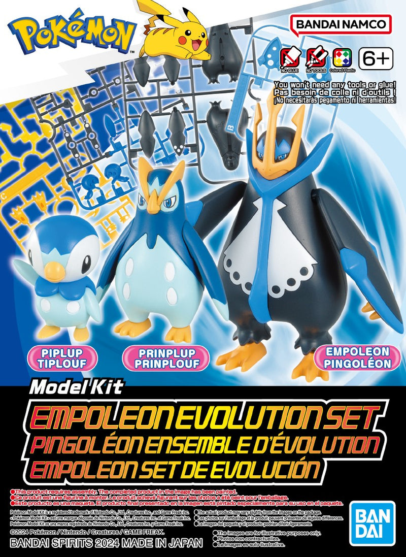Bandai Spirits: Pokémon Model Kit - Empoleon Evolution Set Toys & Plushes Bandai   