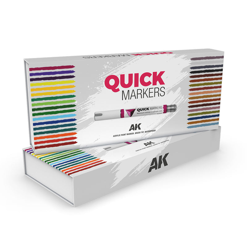 AK Interactive: Quick Markers Full Range (24 Units) Model Paints AK INTERACTIVE