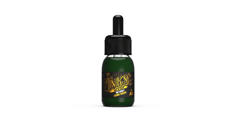 AK Interactive: The INKS Camo Green 30 ml Model Paints AK INTERACTIVE