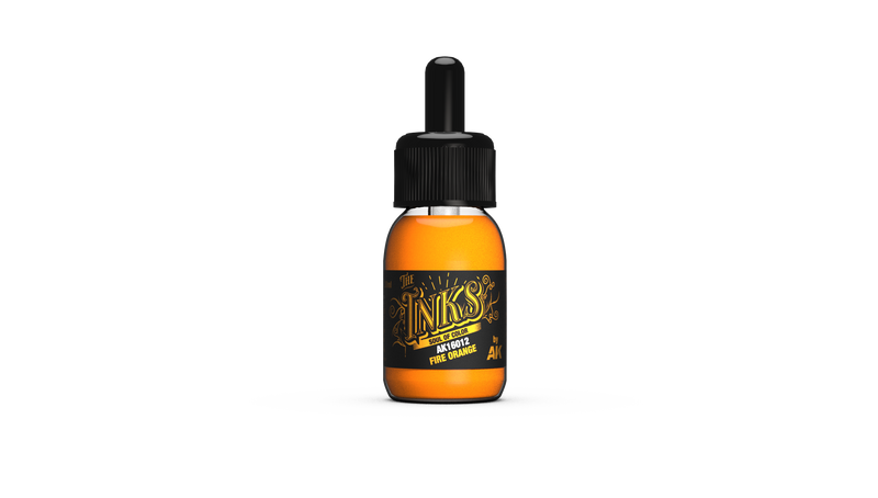 AK Interactive: The INKS Fire Orange 30 ml Model Paints AK INTERACTIVE