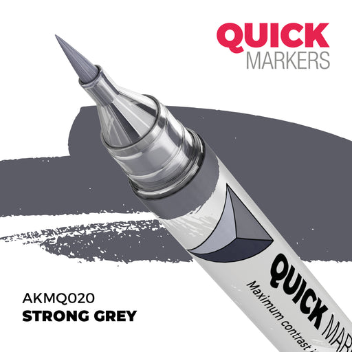 AK Interactive: Quick Markers - Strong Grey Model Paints AK INTERACTIVE