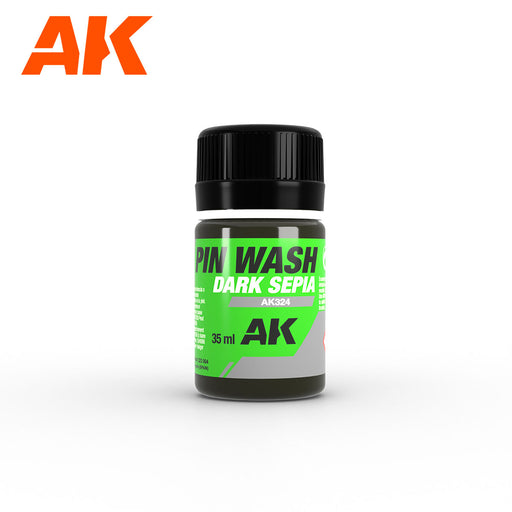 AK Interactive: Pin Wash Dark Sepia Model Paints AK INTERACTIVE