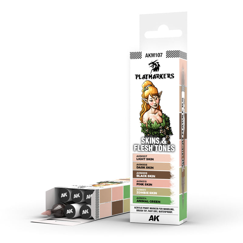 AK Interactive: Playmarkers Set - Skins & Flesh Tones (6 Units)