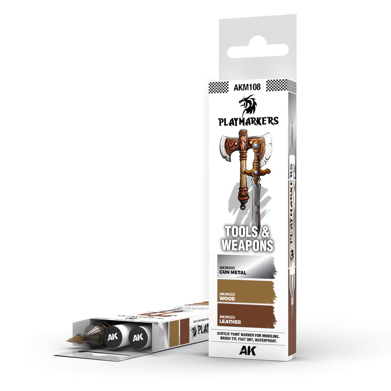 AK Interactive: Playmarkers Set - Tools & Weapons (3 Units) Model Paints AK INTERACTIVE