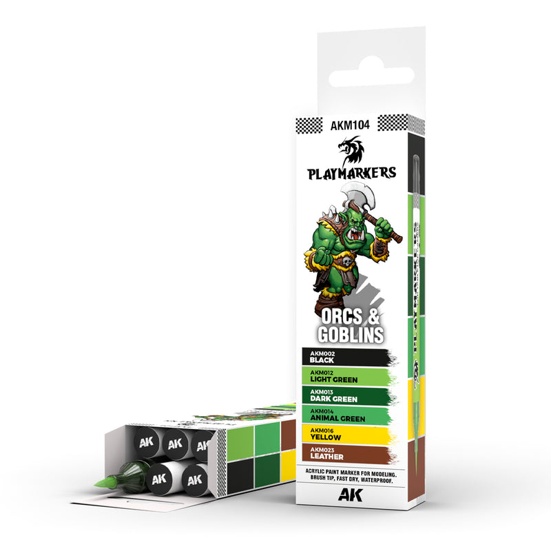 AK Interactive: Playmarkers Set - Orcs & Goblins (6 Units) Model Paints AK INTERACTIVE
