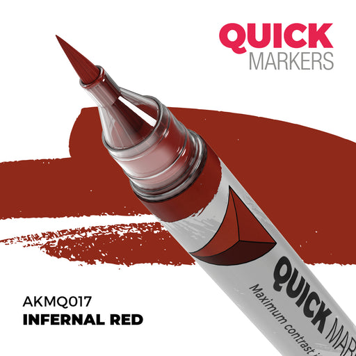 AK Interactive: Quick Markers - Infernal Red Model Paints AK INTERACTIVE