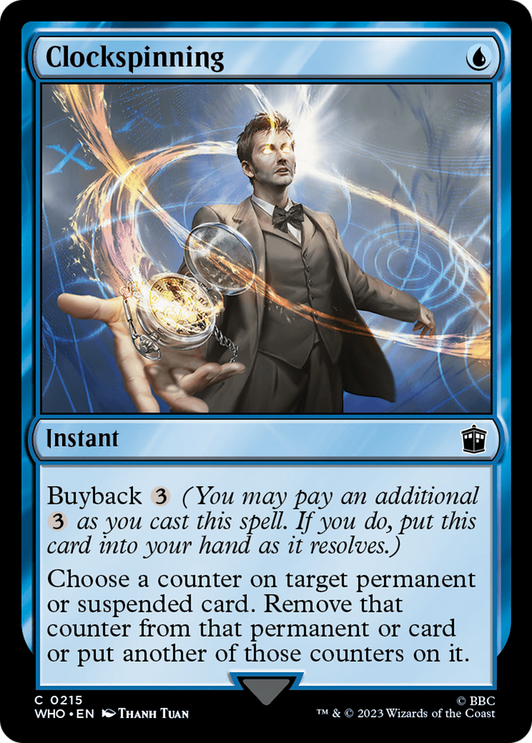 Clockspinning (WHO-215) [Doctor Who] Foil MTG Single Wizards of the Coast