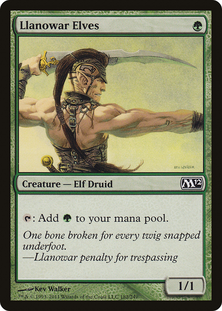 Llanowar Elves (M12-182) [Magic 2012] Foil MTG Single Wizards of the Coast