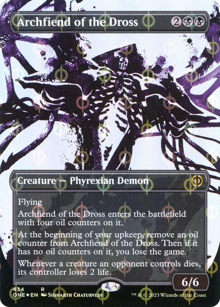 Archfiend of the Dross (Step-and-Compleat Foil) (ONE-434) [Phyrexia: All Will Be One] (Showcase) (Borderless) Foil MTG Single Wizards of the Coast
