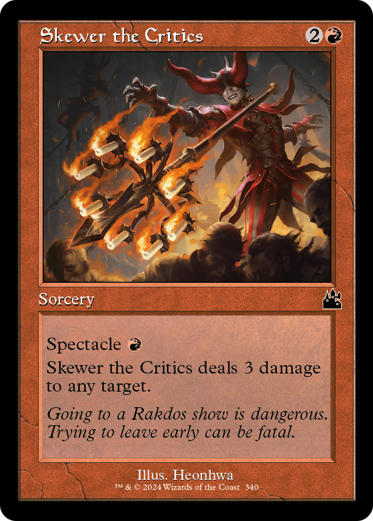 Skewer the Critics (RVR-340) [Ravnica Remastered] Foil MTG Single Wizards of the Coast