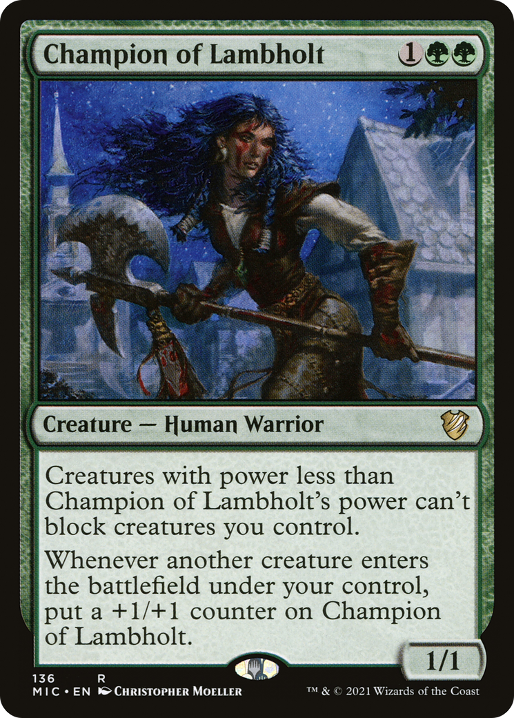 Champion of Lambholt (MIC-136) [Midnight Hunt Commander] MTG Single Wizards of the Coast