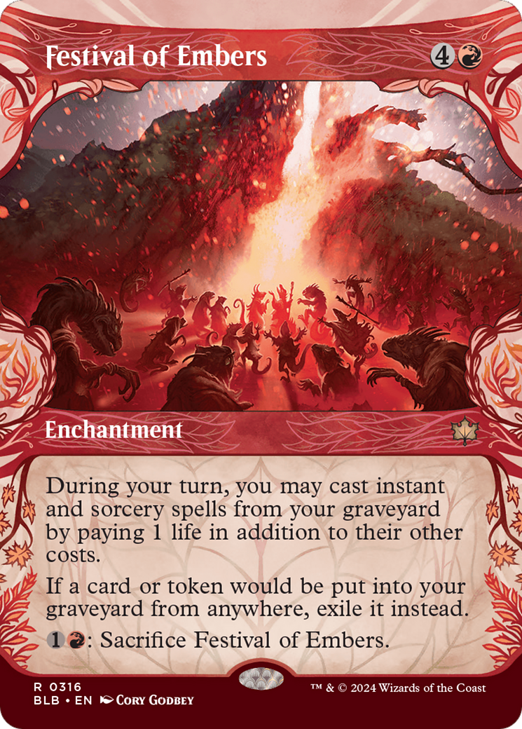 Festival of Embers (BLB-316) [Bloomburrow] (Showcase) (Borderless) MTG Single Wizards of the Coast