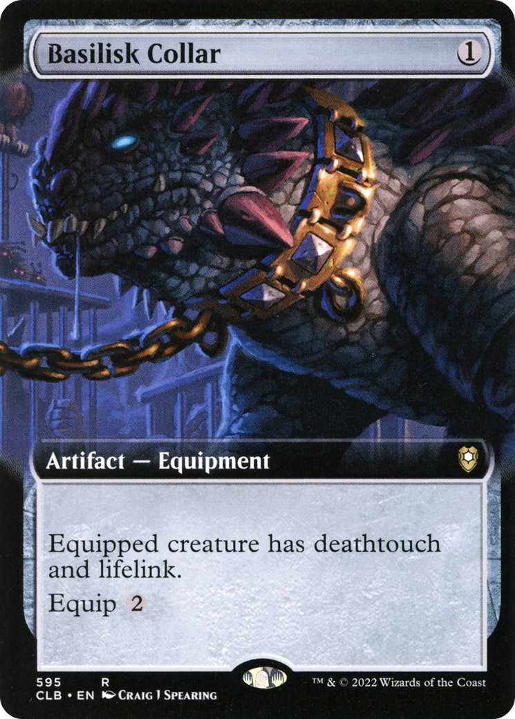 Basilisk Collar (CLB-595) [Commander Legends: Battle for Baldur's Gate] (Extended Art) Foil MTG Single Wizards of the Coast