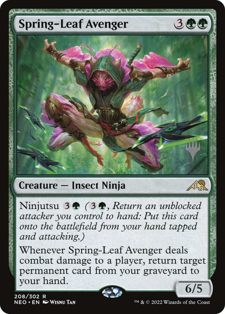 Spring-Leaf Avenger (PPNEO-208P) [Kamigawa: Neon Dynasty Promos] Foil MTG Single Wizards of the Coast