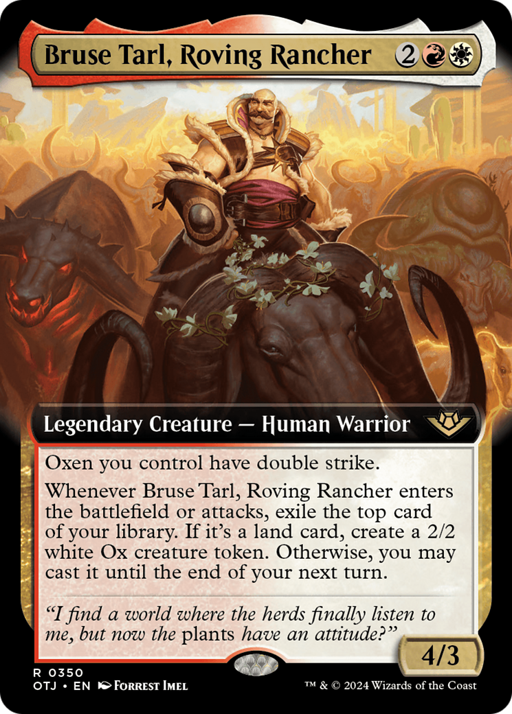 Bruse Tarl, Roving Rancher (OTJ-350) [Outlaws of Thunder Junction] (Extended Art) Foil MTG Single Wizards of the Coast