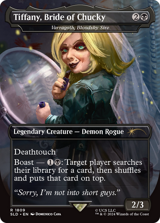 Tiffany, Bride of Chucky - Varragoth, Bloodsky Sire (SLD-1809) [Secret Lair] Drop (Borderless) Foil MTG Single Wizards of the Coast