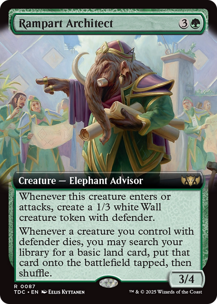 Rampart Architect (Extended Art) (TDC-087) [Commander: Tarkir: Dragonstorm]: (Extended Art) MTG Single Wizards of the Coast