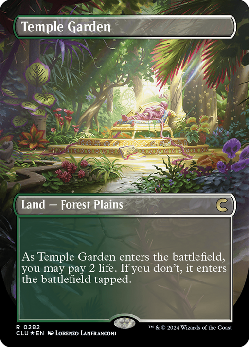 Temple Garden (CLU-282) [Ravnica: Clue Edition] (Borderless) Foil MTG Single Wizards of the Coast