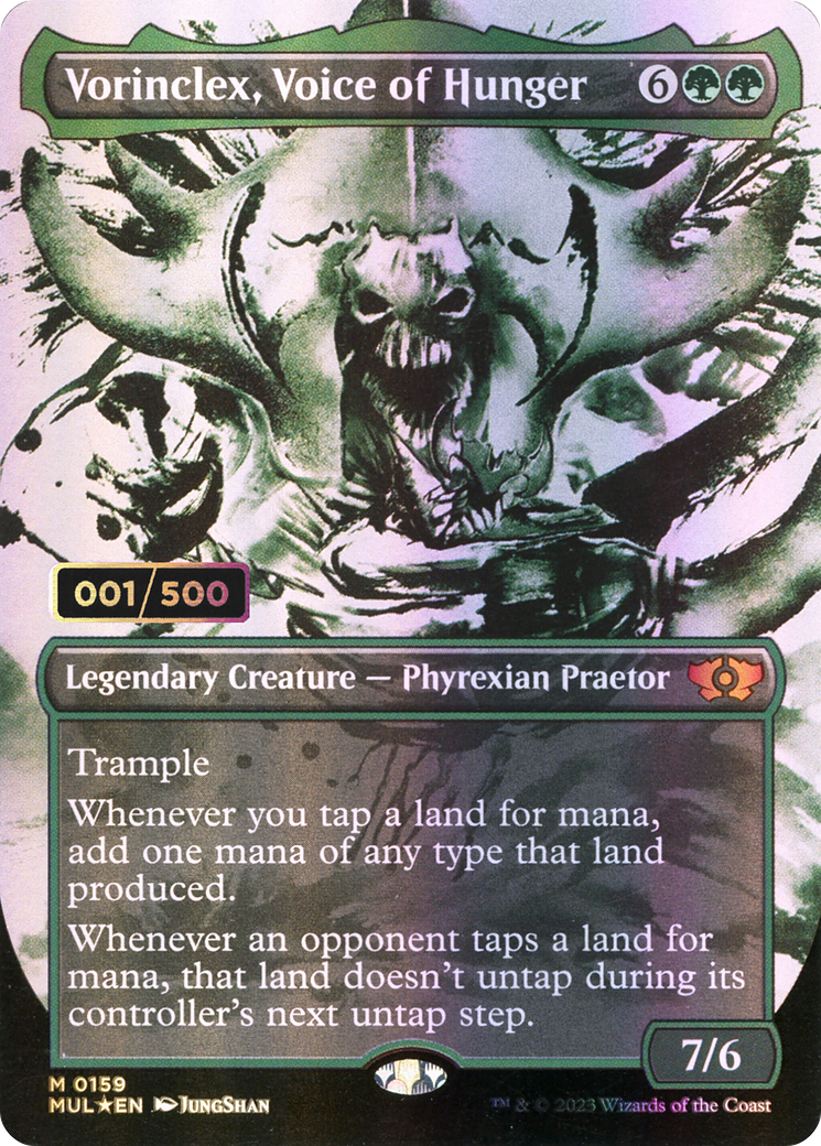 Vorinclex, Voice of Hunger (Serial Numbered) (MUL-159) [Multiverse Legends] (Showcase) (Borderless) Foil MTG Single Wizards of the Coast