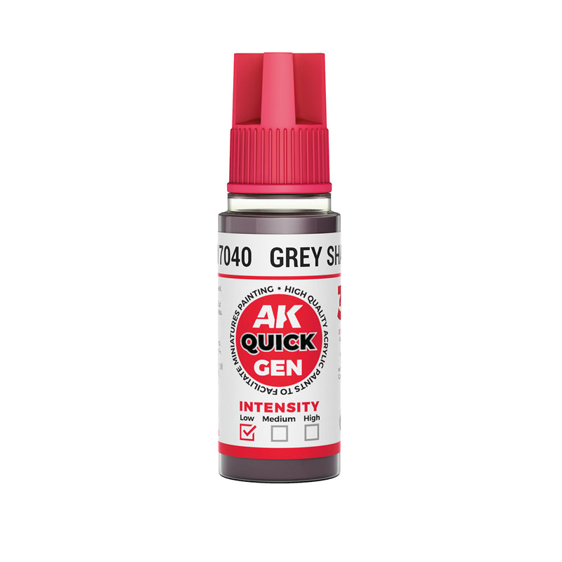 AK Interactive: Quick Gen - Grey Shadow 18ml Model Paints AK INTERACTIVE