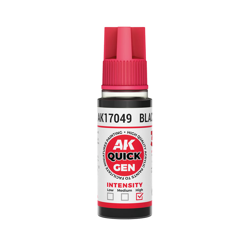 AK Interactive: Quick Gen - Black 18ml Model Paints AK INTERACTIVE