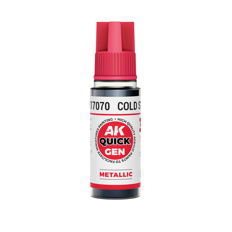 AK Interactive: Quick Gen - Cold Steel 18ml Model Paints AK INTERACTIVE