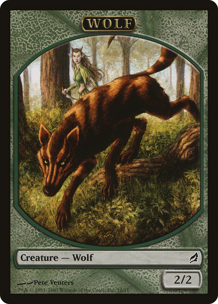 Wolf Token (LRW-010) [Tokens] Lorwyn Tokens MTG Single Wizards of the Coast