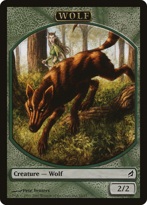 Wolf Token (LRW-010) [Tokens] Lorwyn Tokens MTG Single Wizards of the Coast