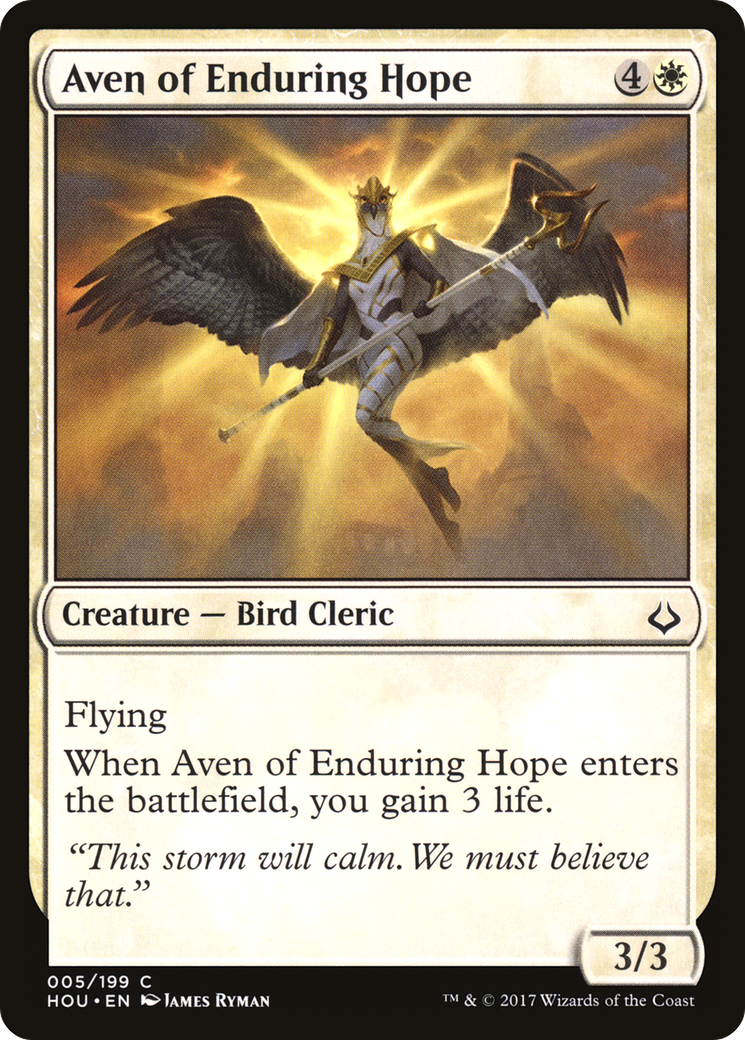 Aven of Enduring Hope [Hour of Devastation] MTG Single Magic: The Gathering   