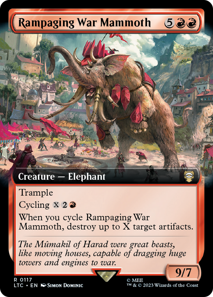 Rampaging War Mammoth (LTC-117) [Tales of Middle-earth Commander] (Extended Art) MTG Single Wizards of the Coast