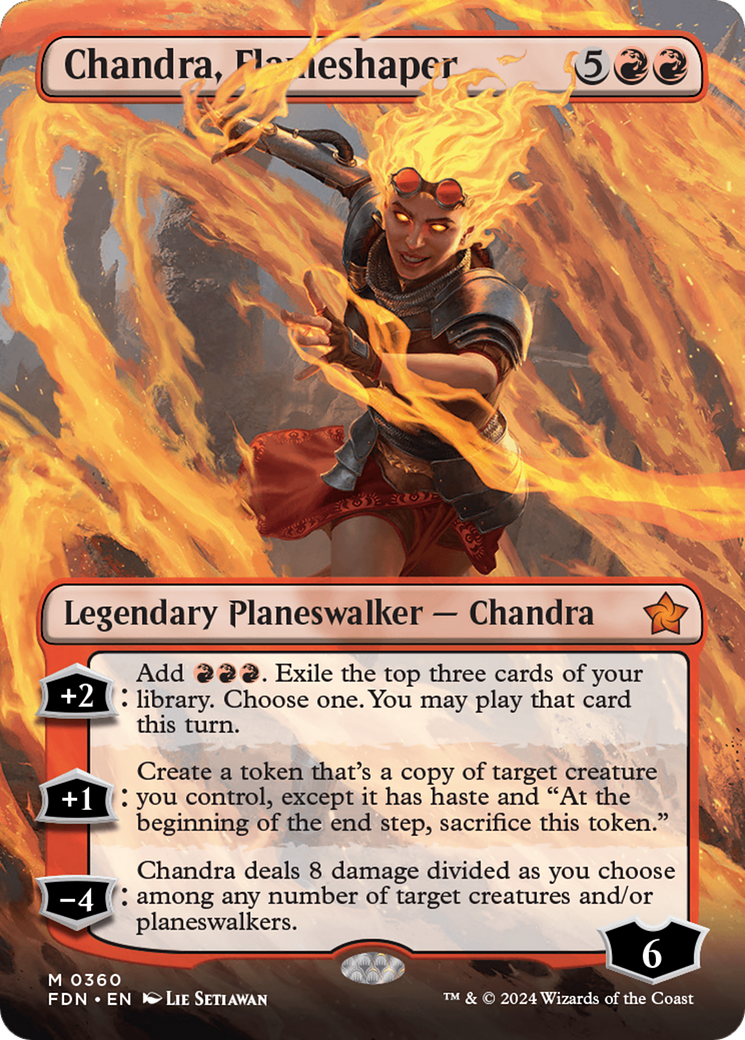 Chandra, Flameshaper (FDN-360) [Foundations] (Borderless) Foil MTG Single Wizards of the Coast