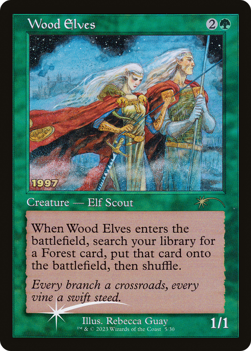 Wood Elves (30A-P-005) [Misc] 30th Anniversary Play Promos Foil MTG Single Wizards of the Coast